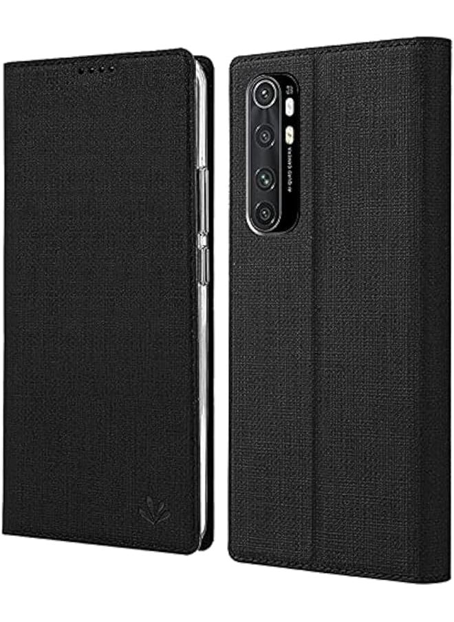 Case For Xiaomi Mi Note 10 Lite Cloth Texture Pu Leather With Soft Tpu Inner Shell Holster Hidden Magnetic Adsorption Flip Cover Case For Xiaomi Mi Note 10 Lite Mi Note 10 Lite Black