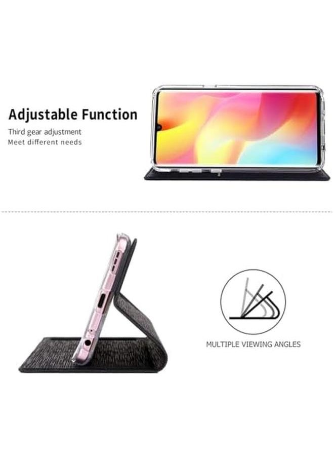 Case For Xiaomi Mi Note 10 Lite Cloth Texture Pu Leather With Soft Tpu Inner Shell Holster Hidden Magnetic Adsorption Flip Cover Case For Xiaomi Mi Note 10 Lite Mi Note 10 Lite Black