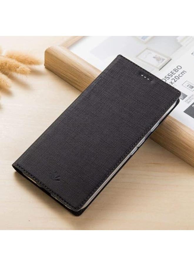 Case For Xiaomi Mi Note 10 Lite Cloth Texture Pu Leather With Soft Tpu Inner Shell Holster Hidden Magnetic Adsorption Flip Cover Case For Xiaomi Mi Note 10 Lite Mi Note 10 Lite Black
