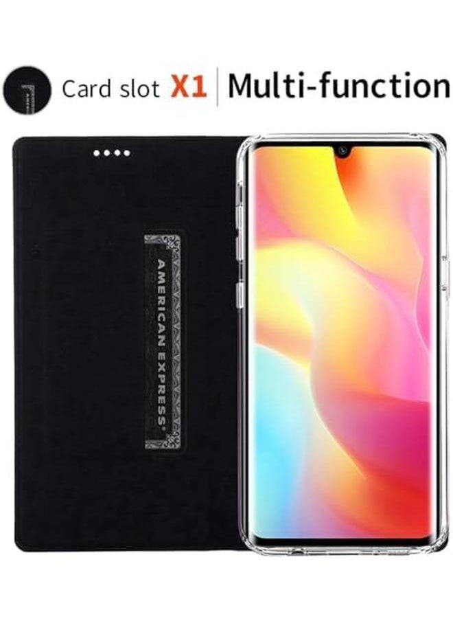Case For Xiaomi Mi Note 10 Lite Cloth Texture Pu Leather With Soft Tpu Inner Shell Holster Hidden Magnetic Adsorption Flip Cover Case For Xiaomi Mi Note 10 Lite Mi Note 10 Lite Black