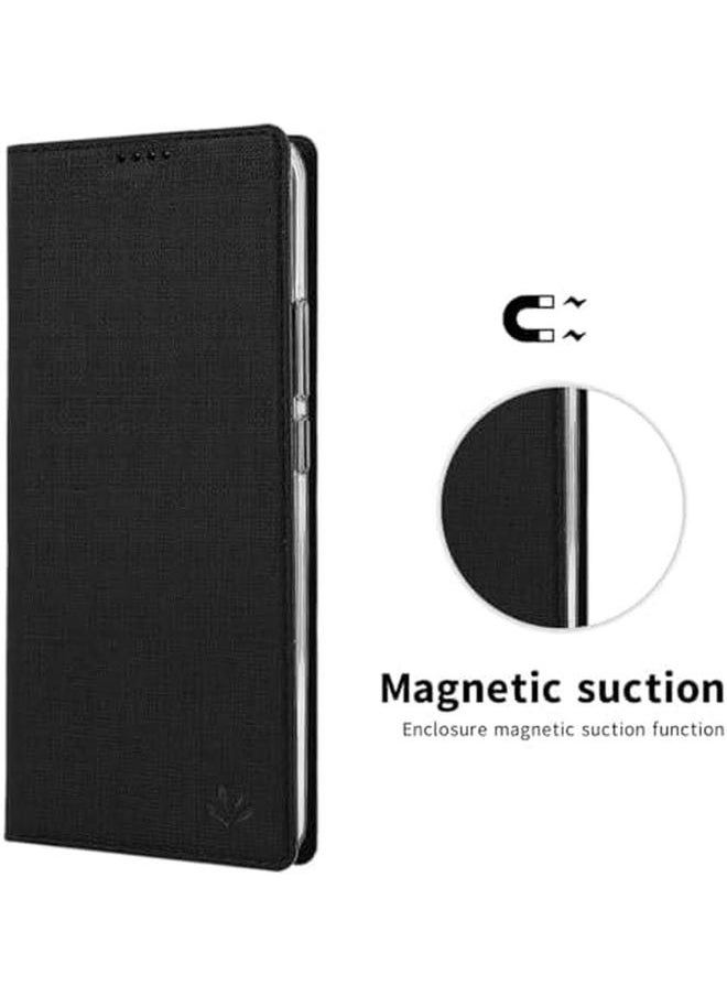 Case For Xiaomi Mi Note 10 Lite Cloth Texture Pu Leather With Soft Tpu Inner Shell Holster Hidden Magnetic Adsorption Flip Cover Case For Xiaomi Mi Note 10 Lite Mi Note 10 Lite Black