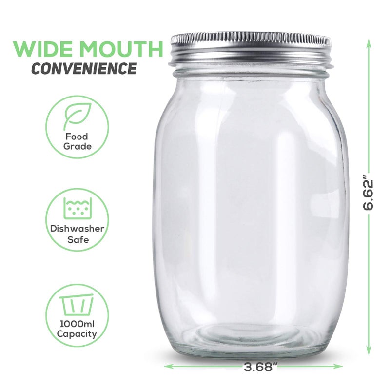 HASWE Sprouting Jar Kit-2 Wide Mouth Quart Mason Jars with 316 Stainless Steel Screen Sprout Lids, Drip Tray, Stand | Seed Sprouter Set for Growing Broccoli, Alfalfa, Mung Bean - Image 4