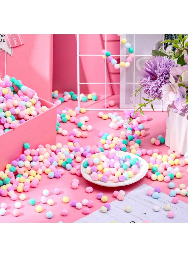 Tegeme 2000 Pieces Pom Poms 1 Cm Assorted Pompoms And Crafts Fuzzy Balls For Diy Arts And Craft Making Decorations (Light Colors) - Image 4