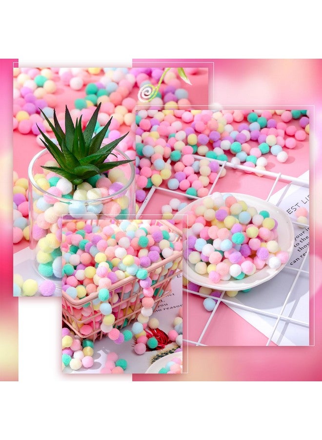 Tegeme 2000 Pieces Pom Poms 1 Cm Assorted Pompoms And Crafts Fuzzy Balls For Diy Arts And Craft Making Decorations (Light Colors) - Image 3