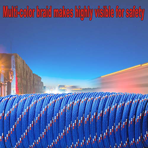 Wellmax Diamond Braid Nylon Rope, 1/2in X 100FT with Bonus 1/4in x25FT Cord UV Resistant, High Strength and Weather Resistant - Image 3