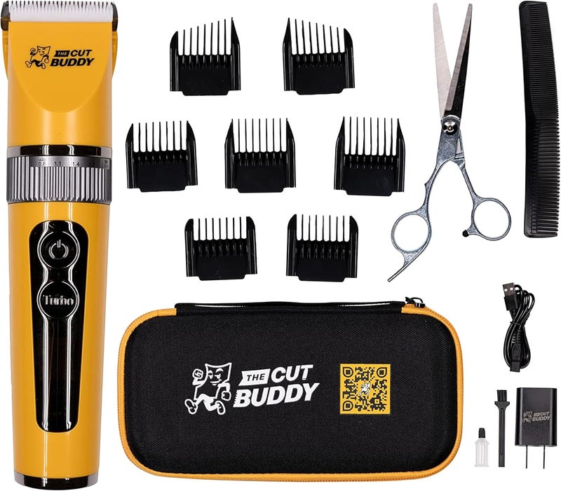 The Cut Buddy Clipper  Grooming Set for Men Cordless Hair  Beard Trimmer Quiet Titanium Plated Waterproof Wont Get Hot  Blades Stay Sharp The Cut Buddy