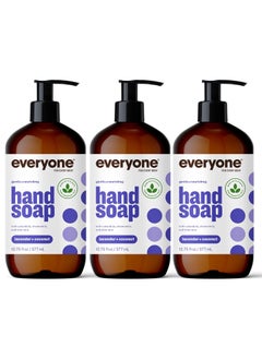 Everyone Liquid Hand Soap 1275 Ounce Pack of 3 Lavender and Coconut PlantBased Cleanser with Pure Essential Oils