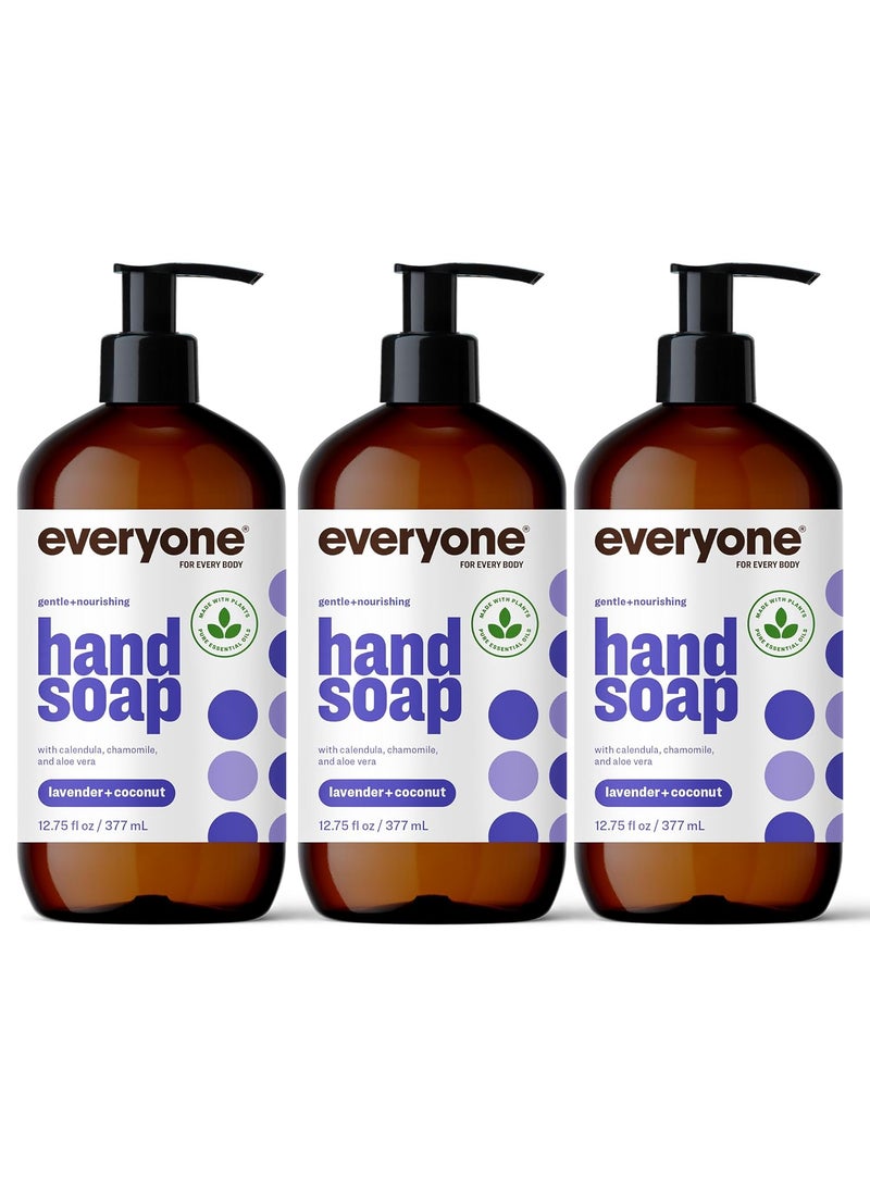 everyone for every body - Everyone Liquid Hand Soap 1275 Ounce Pack of 3 Lavender and Coconut PlantBased Cleanser with Pure Essential Oils - Image 1