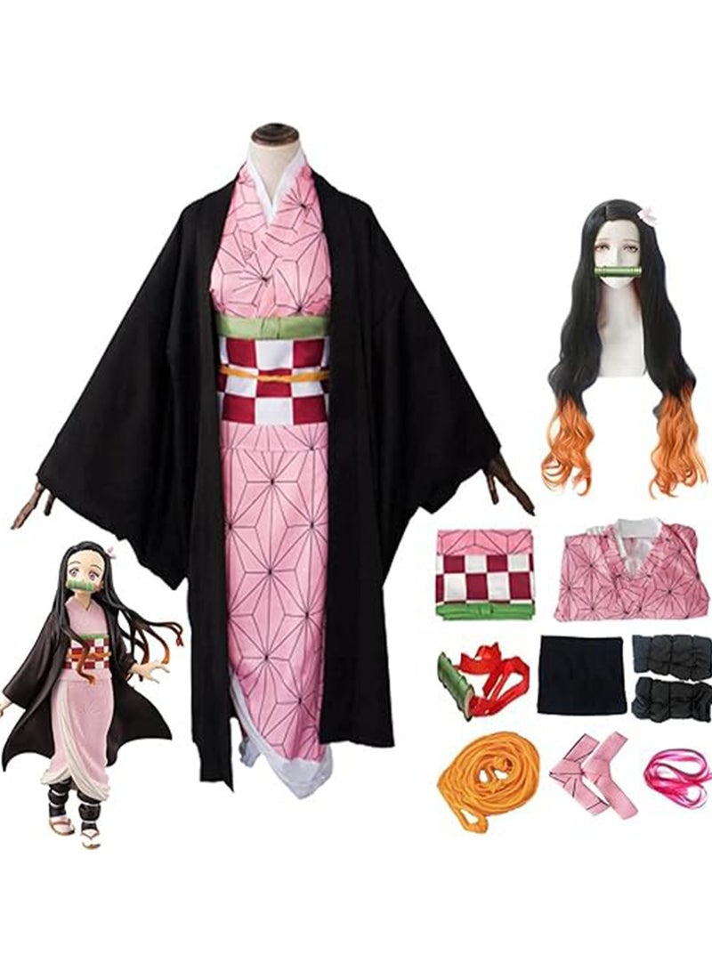 Cosplay Demon Slayer: Kimetsu no Yaiba Kobe Uchisako Costume Wearing Kimono Full Cosplay Costume (Size XL) - Image 1