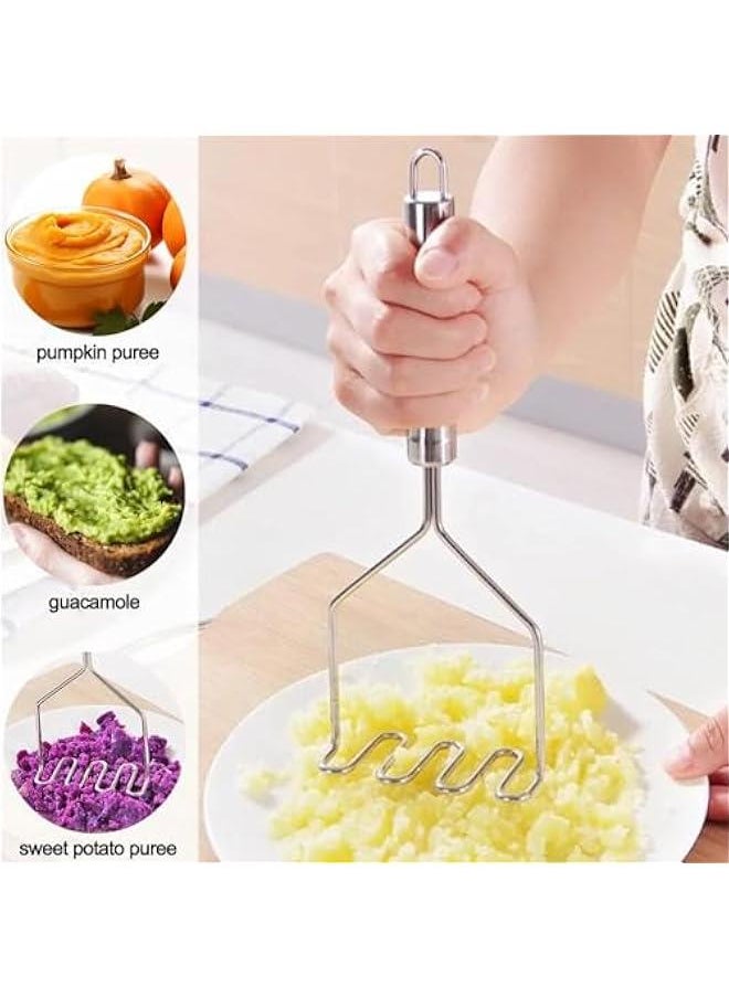 HOOKOR 2Pcs Potato Masher, Heavy Duty Stainless Steel Integrated Masher Kitchen Tool Wire Masher for Potatoes, Avocados, Beans, or Fruit & Vegetables  - Image 3
