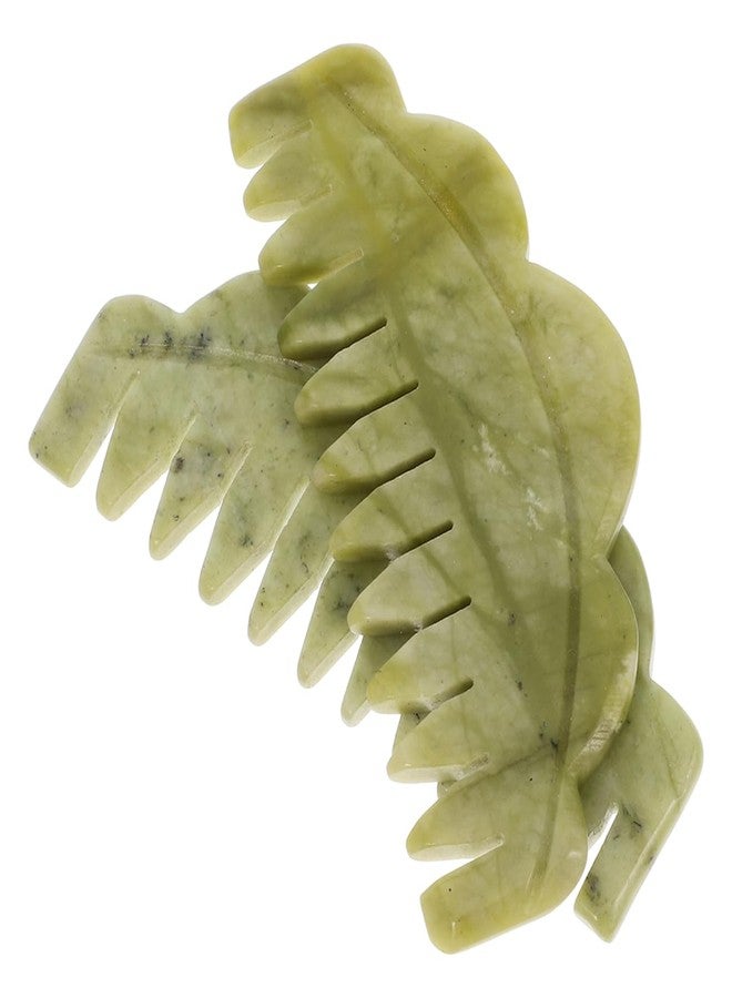 كالوري مشط تدليك الشعر من اليشم من كالوري للعناية بفروة الرأس، أداة لتصفيف الشعر بسطح أملس مضاد للكهرباء الساكنة، مصنوع من اليشم الطبيعي للعناية بالشعر في المنزل وتدليك مريح لفروة الرأس - Image 5