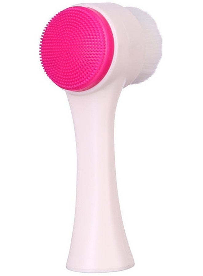 Double Face Cleanser Face Brush Soft Hair Silicone Face Washer Manual Makeup Remover Deep Cleansing Brush Random Color - Image 1