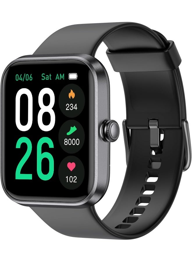 EURANS ساعة EURANS الذكية 44 مم، شاشة AMOLED دائمة التشغيل ساعة لياقة بدنية مع مراقب معدل ضربات القلب/مراقب النوم عداد الخطوات عداد السعرات الحرارية، مقاومة للماء IP68 متعقب النشاط متوافق مع أندرويد وآي أو إس باللون الأسود - Image 5