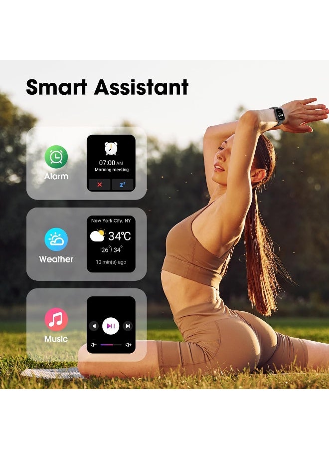 EURANS ساعة EURANS الذكية 44 مم، شاشة AMOLED دائمة التشغيل ساعة لياقة بدنية مع مراقب معدل ضربات القلب/مراقب النوم عداد الخطوات عداد السعرات الحرارية، مقاومة للماء IP68 متعقب النشاط متوافق مع أندرويد وآي أو إس باللون الأسود - Image 3