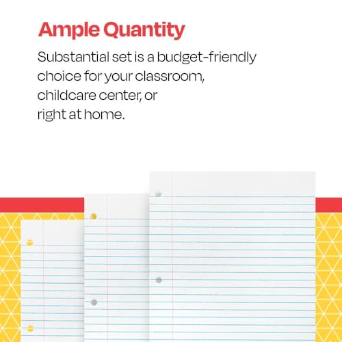 School Smart Sulphite 3-Hole Punched Theme Pad, 8-1/2 x 11 Inches, White, 100 Sheets - Image 3