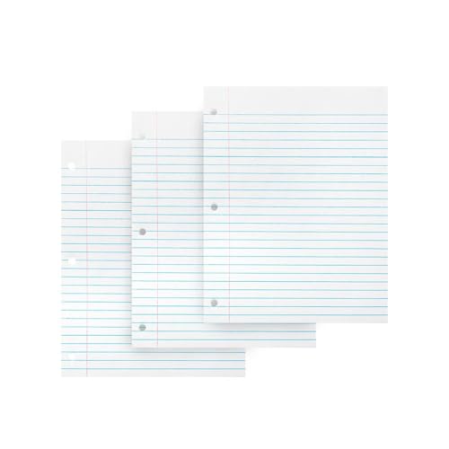 School Smart Sulphite 3-Hole Punched Theme Pad, 8-1/2 x 11 Inches, White, 100 Sheets - Image 4