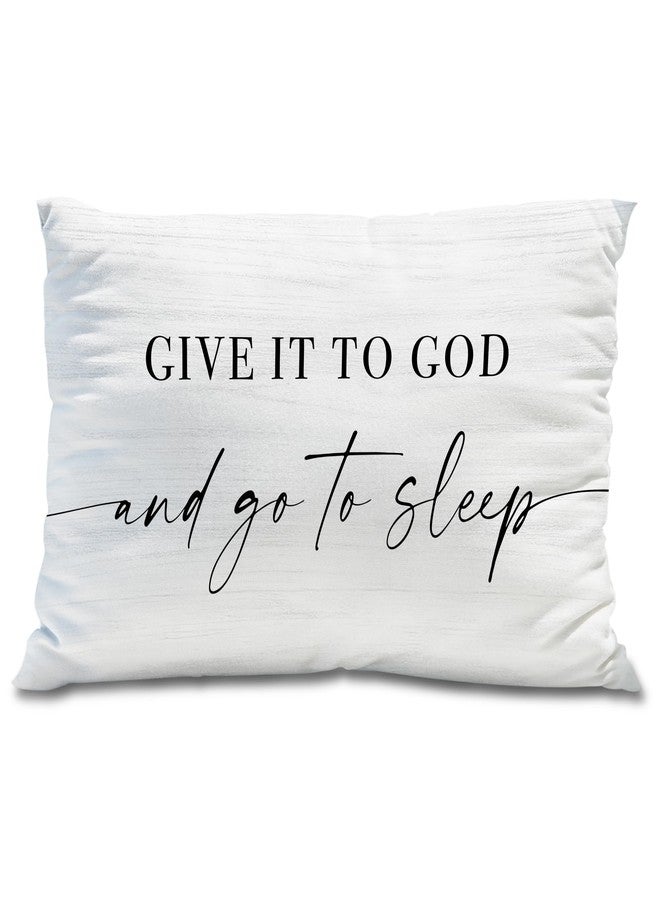 Knibeo Give It to God and Go to Sleep, Decorative Pillows Covers for Bed, Throw Pillows Cover for Bed,12x20 Pillow Cover,Decorative Bed Pillows for Bedroom Room(12x20, White) - Image 1