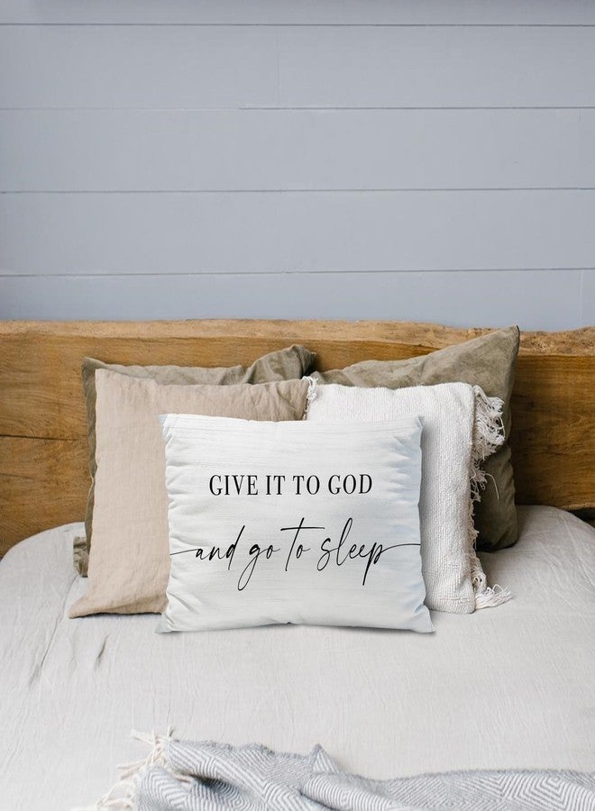 Knibeo Give It to God and Go to Sleep, Decorative Pillows Covers for Bed, Throw Pillows Cover for Bed,12x20 Pillow Cover,Decorative Bed Pillows for Bedroom Room(12x20, White) - Image 4