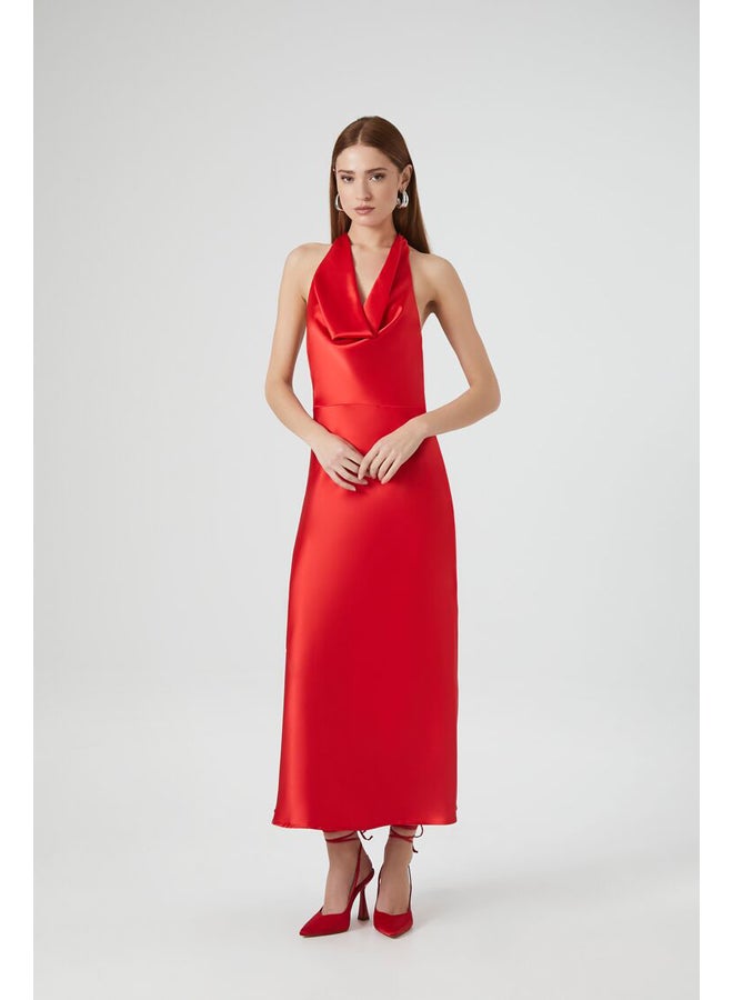 FOREVER 21 فستان من الساتان بفتحة رقبة على شكل V - Image 3