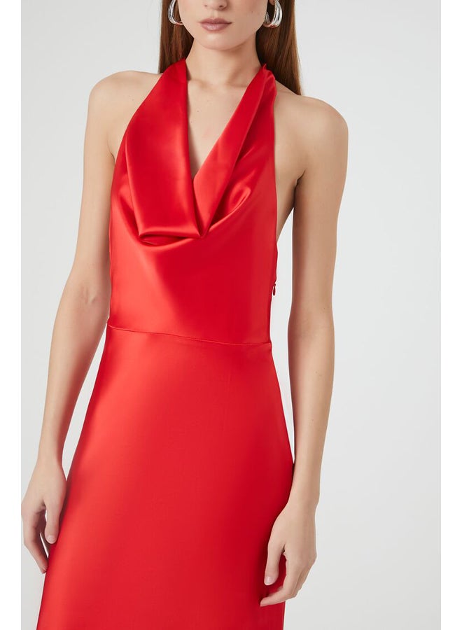 FOREVER 21 فستان من الساتان بفتحة رقبة على شكل V - Image 4