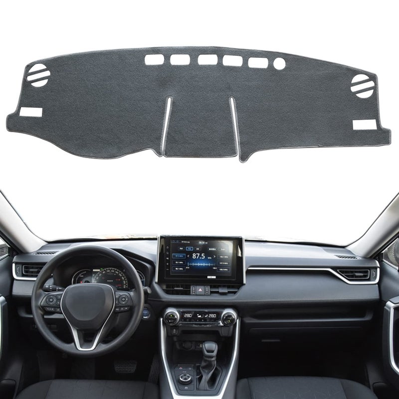 REMOCH for Toyota Rav4 Accessories 2025 2024 2023 2022 2021 2020 2019 Dashboard Cover Dash Cover Mat Custom Fit Center Console Cover Sunshield Protector RAV 4 PadGray
