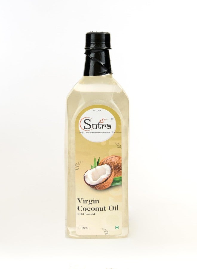 SUTRA Extra Virgin Coconut Oil 1L | Cold Pressed | Edible Grade | Hair & Skin Care Oil | Pure Tenginakayi Enne - Image 1