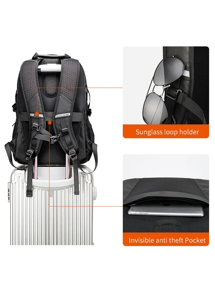ARCTIC HUNTER Travel Daypack Water Repellant Scratch Resistant 30L Backpack with Built In USB/Headphone Port for Men and Women B00388 Blue