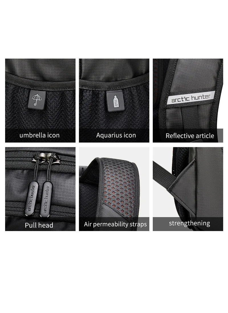 أركتيك هانتر Travel Daypack Water Repellant Scratch Resistant 30L Backpack with Built In USB/Headphone Port for Men and Women B00388 Blue