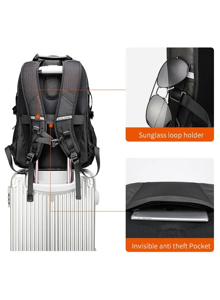 Arctic Hunter Blue Travel Daypack Water Repellant Scratch Resistant 30L Backpack with Built In USB/Headphone Port for Men and Women, B00388, Blue  | Best Price UAE