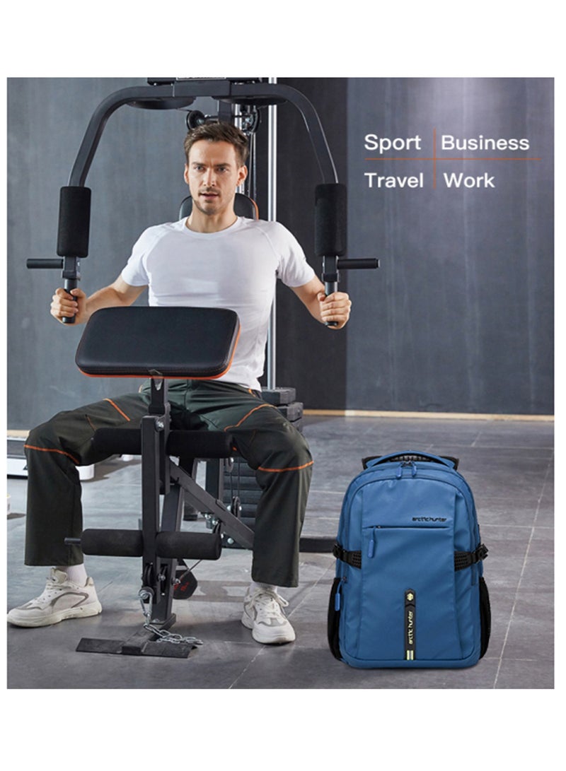 ARCTIC HUNTER Travel Daypack Water Repellant Scratch Resistant 30L Backpack with Built In USB/Headphone Port for Men and Women, B00388, Blue - Image 2