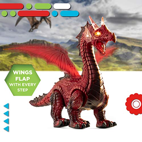 Discovery Fire-Breathing RC Dragon with Smoke Breath, Walking, Wing Flapping, Realistic Roaring Sounds| Light-Up Large Dinosaur Toy| Remote Control Robot Dino Mythical Creature| Kids Boys Gift| Age 6+ - Image 4