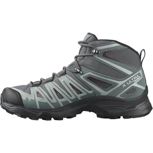 Salomon Women's X ULTRA PIONEER MID CLIMASALOMON™ WATERPROOF Hiking Boots for Women, Ebony / Stormy Weather / Wine Tasting, 6.5 - Image 1