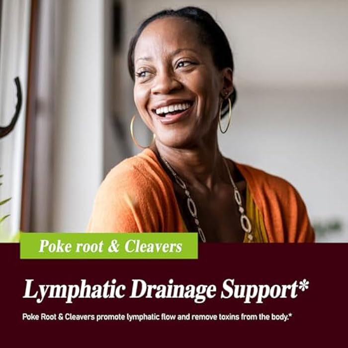 Poke Root Lymphatic Drainage Drops. 8-in-1 Herbal Complex Lymphatic Cleanse Supplements w/Cleavers, Echinacea & Horsetail Herb Extract Blend. Supports Lymph System & Immunity. Non-GMO. 2 oz - Image 2
