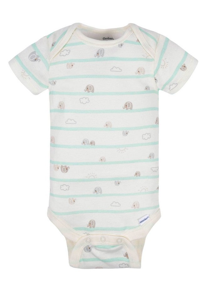 Gerber Gerber Baby 8-Pack Short Sleeve Onesies Bodysuits, Elephants, 0-3 Months  - Image 2