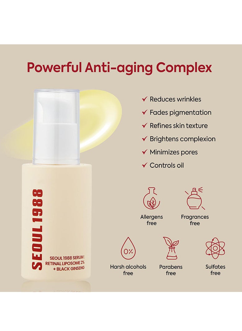 K-SECRET SEOUL 1988 Serum : Retinal Liposome 2% + Black Ginseng, 30ml  - Image 4