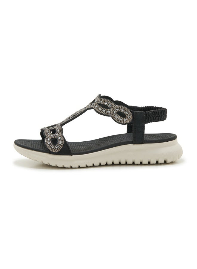 NIBEMINENT Plus Size 35-42 Shoes for Women Summer Elegant Women Platform Wedges Comfortable Rhinestone Sandalias Beach Shoes  - Image 1