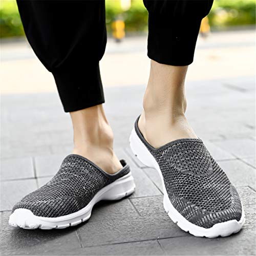 ChicWind Mule Clog Shoes for Women Outdoor Mesh Slip On House Sneakers Grey 7.5 - Image 5