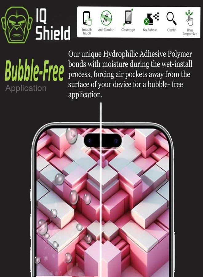 IQShield 2 Pack for iPhone 14 Pro Max (6.7 inch) Screen Protector Easy Install Ultra Thin Smudge Resistant Anti-Scratch Anti-Bubble Clear TPU Film - Image 5