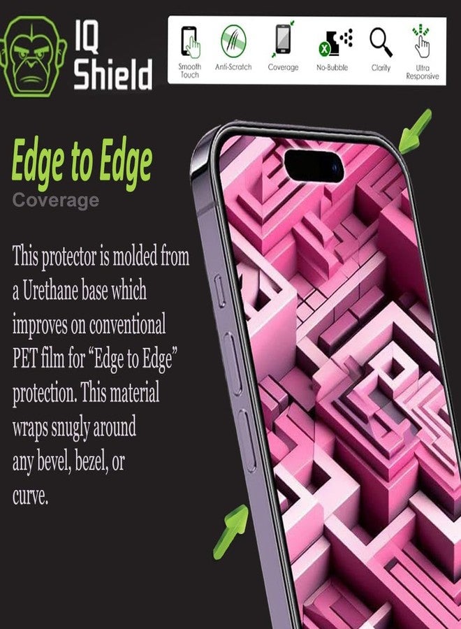 IQShield 2 Pack for iPhone 14 Pro Max (6.7 inch) Screen Protector Easy Install Ultra Thin Smudge Resistant Anti-Scratch Anti-Bubble Clear TPU Film - Image 4