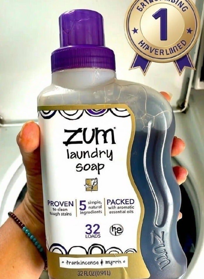ZUM, Laundry Soap, Frankincense & Myrrh, 32 fl oz (0.94 l) - Image 2