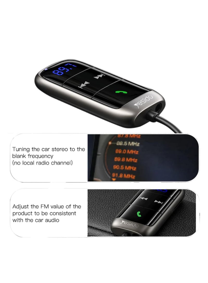 Yesido Wireless AUX Car FM Receiver, Audio Adapter - Image 5