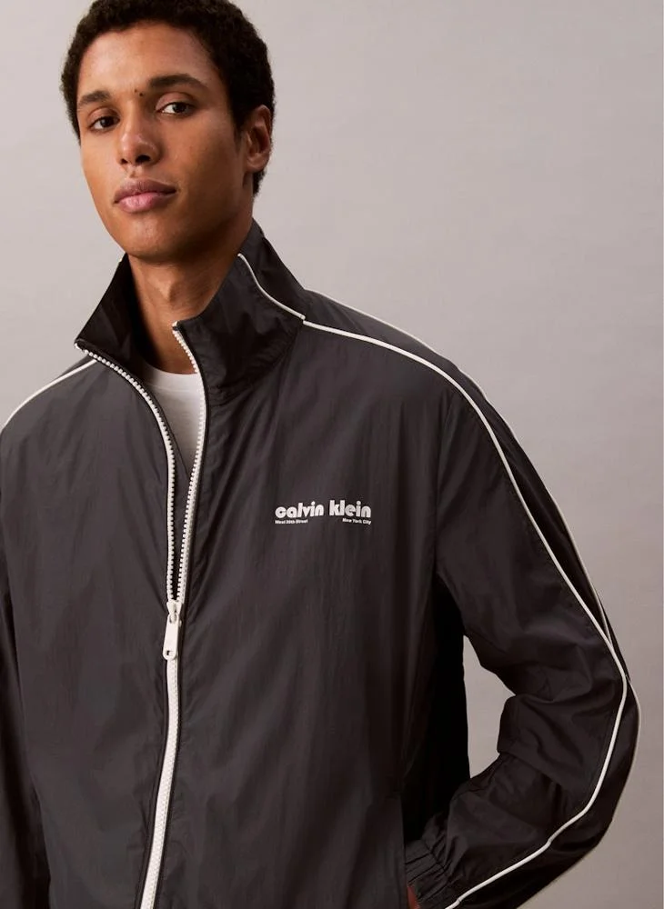 Calvin Klein Jeans  Long Sleeve Crinkle Stand Collar Jacket for Men | Best Price UAE