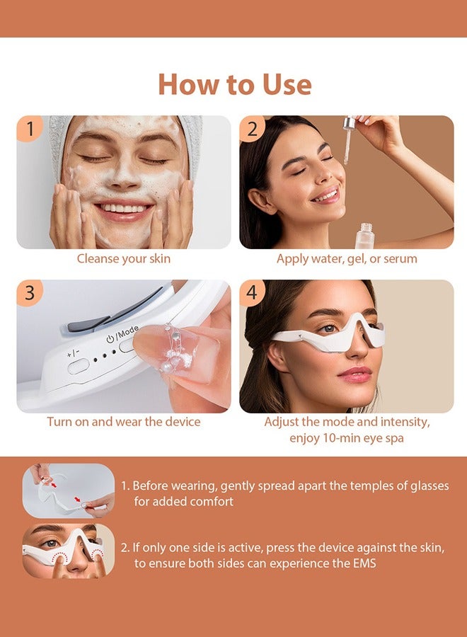 Generic Under-Eye Red Light Therapy Device with Microcurren, 3D Contour Eye Massager for Dark Circles, Eye Bags & Wrinkles, Rechargeable Under Eye Treatment Device for Puffiness and Fine Lines - Image 5