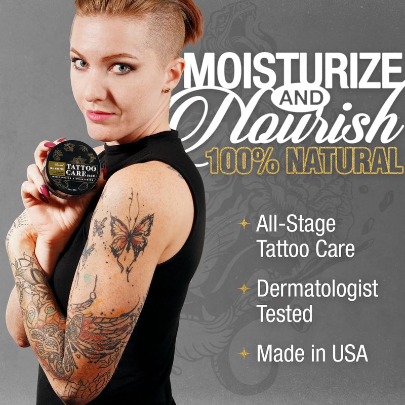 Ebanel Tattoo Balm 3oz, Premium Tattoo Aftercare Cream Brightener Ink Color Enhancing Butter Moisturizer with Herbal Essences and Essential Oils, All-Stage Tattoos Ointment After Care Kit Supplies - Image 2