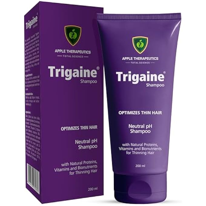 APPLE THERAPEUTICS Trigaine Shampoo 200ml Ph Balanced Best Daily Shampoo For Heat Treated & Color Damaged Hair Protein Intensive Dermatologist-Recommended Everyday Use For Women & Men