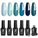 beetles Gel Polish Beetles Blue Teal Gel Polish Set Dark Navy Turquoise Jewel Tone Collection Sparkle Gel Polish Soak Off UV LED Manicure Kit for DIY Nail Art Gift for Girls Women - Image 2