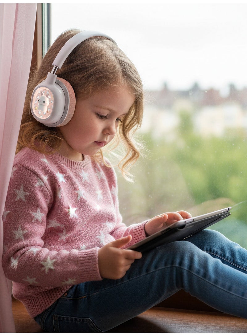 GREEN LION Kids Bluetooth Headphone with Built-in Microphone, LED Light , 20 Hours Playtime, Adjustable Headband, Soft Padded Cushions, Bluetooth 5.4, Compatible for Ages 3+, Headset for Teens/Boys/Girls/School/Phones/Tablet - Pink - Image 3