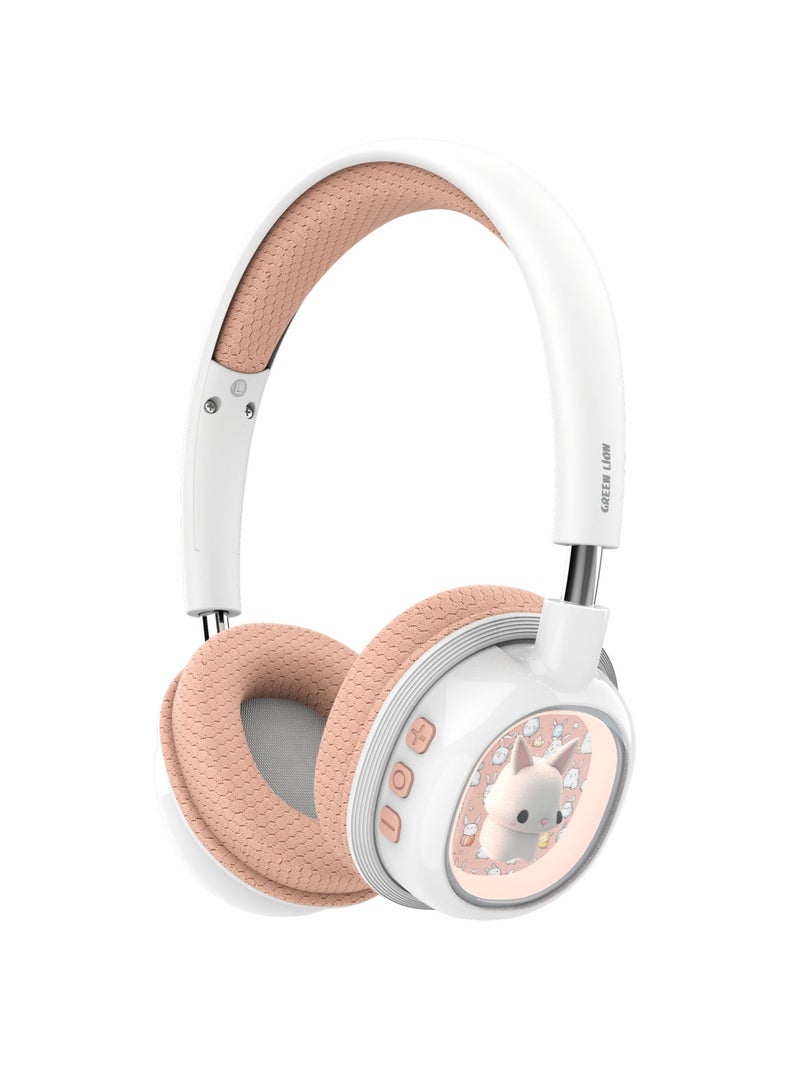 GREEN LION Kids Bluetooth Headphone with Built-in Microphone, LED Light , 20 Hours Playtime, Adjustable Headband, Soft Padded Cushions, Bluetooth 5.4, Compatible for Ages 3+, Headset for Teens/Boys/Girls/School/Phones/Tablet - Pink - Image 1
