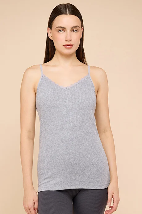 R&B Lace Trim Ribbed Camisole