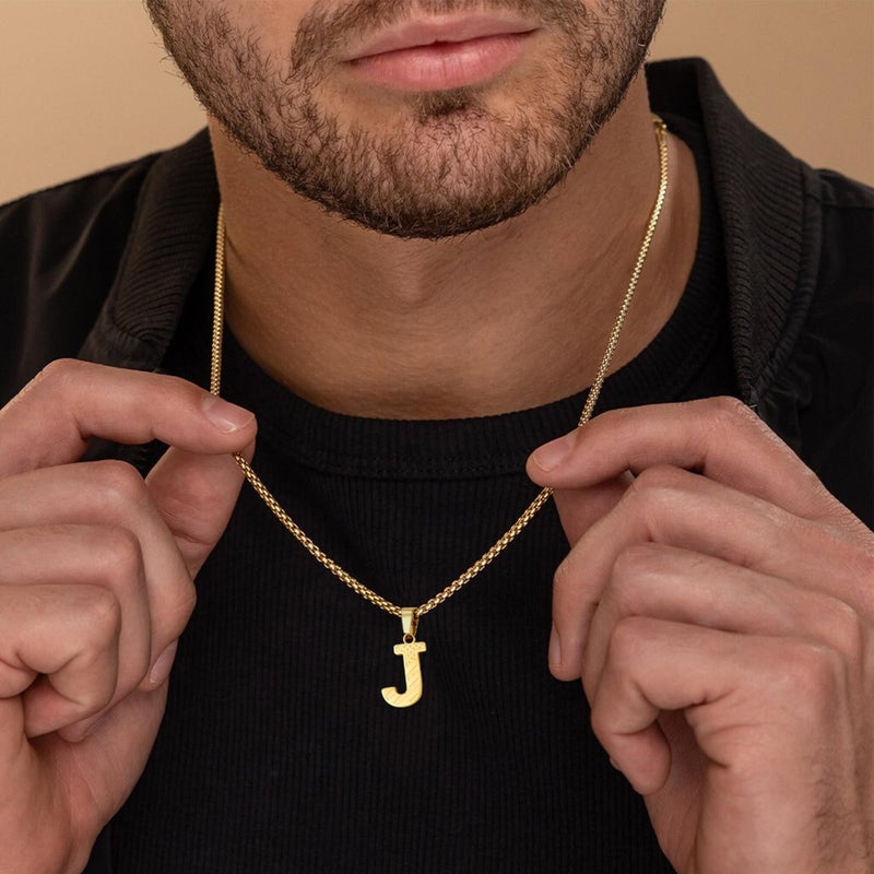 Zocomi Initial Necklace for Men Boys, Black American Flag Pendant Chain Jewelry Military GraduationsGifts Ideas Easter Basket Stuffers Essentials for Teen Teenage Tween Kids Boy Him Age Letter J - Image 4